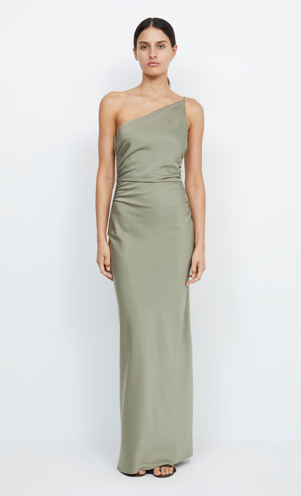 Eternity Asym One Shoudler Bridesmaid Dress in Sage Green by Bec + Bridge