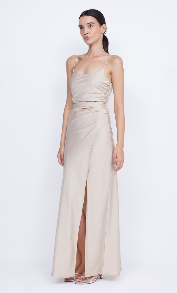 Eternity Scoop Neck Maxi Bridesmaid Dress in Sand by Bec + Bridge