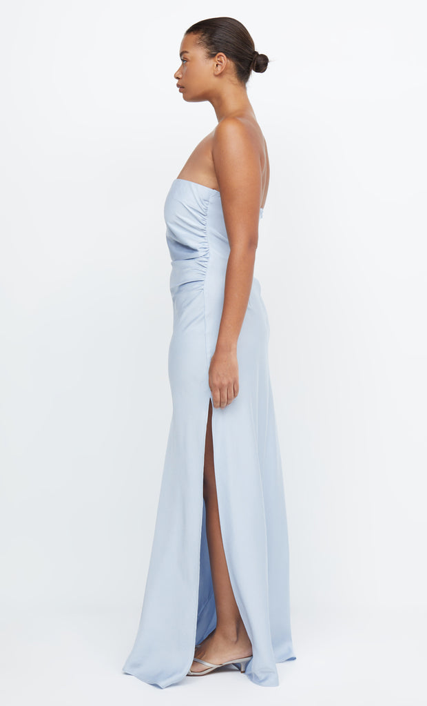 Eternity Strapless Maxi Bridesmaid Dress in Dusty Blue by Bec + Bridge