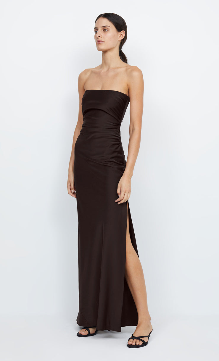 ETERNITY STRAPLESS MAXI  - DARK CHOCOLATE