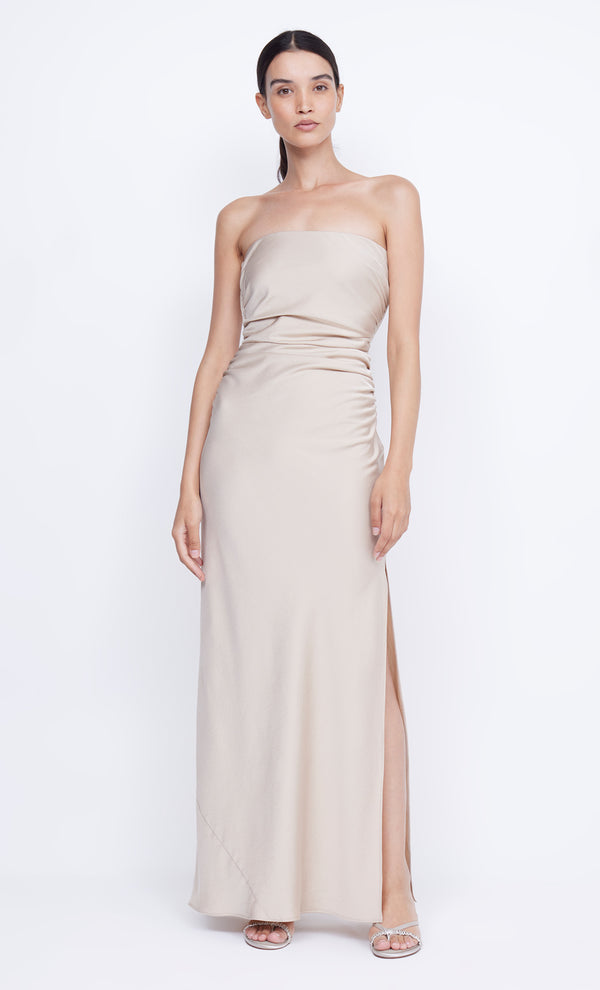 Eternity Strapless Maxi Bridesmaid Prom Dress in Sand by Bec + Bridge