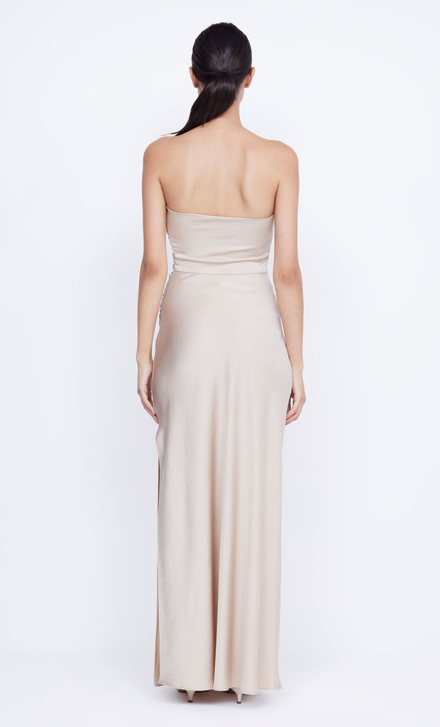 Eternity Strapless Maxi Bridesmaid Prom Dress in Sand by Bec + Bridge