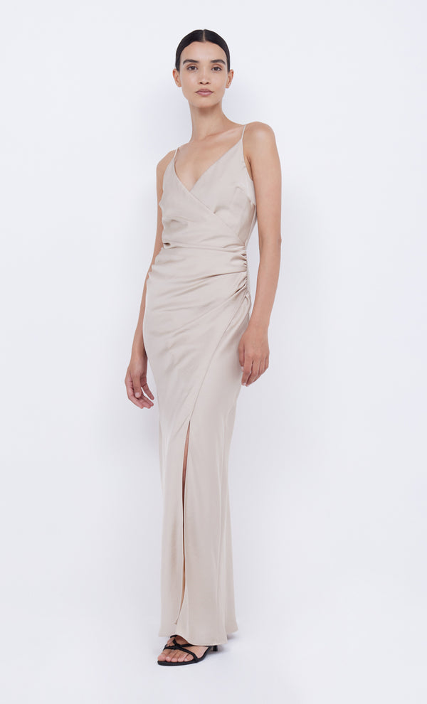 Eternity V Maxi Bridesmaid Dress in Sand by Bec + Bridge