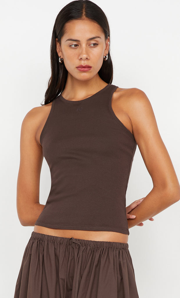 Felix Racer Tank in Choc by Bec + Bridge