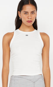 FELIX RACER TANK WITH BB EMB. - IVORY