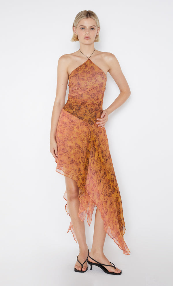 Fleur De Lis Halter Dress in Fleur print by Bec + Bridge