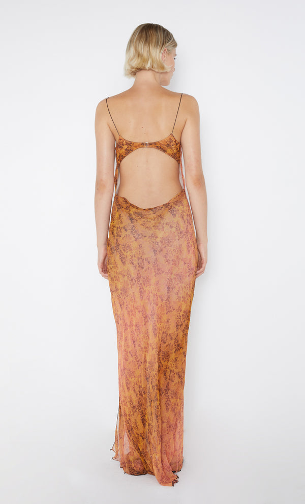 Fleur De Lis Maxi Dress in Fleur with open back by Bec + Bridge