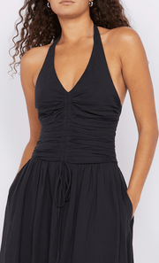 FRANCA HALTER DRESS - BLACK