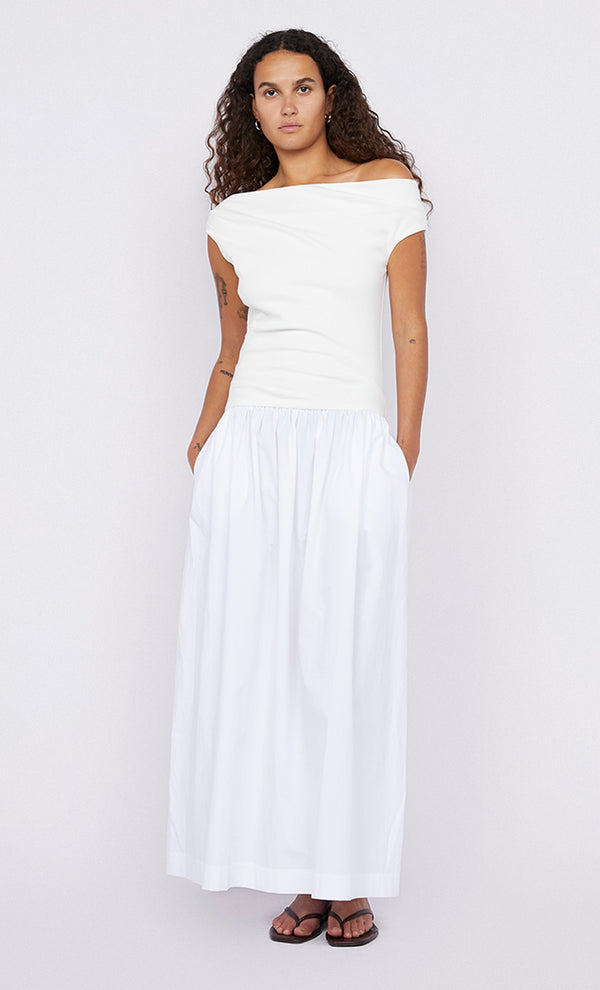 Freya Asym Maxi Dress in White by Bec + Bridge