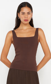 Gemma Square Neck Tank in Choc by Bec + Bridge