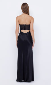 Halle Strapless Twist Cutout Maxi Dress in Black by Bec + Bridge Best Seller