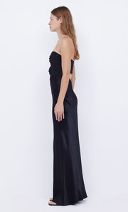 Halle Strapless Twist Cutout Maxi Dress in Black by Bec + Bridge Best Seller