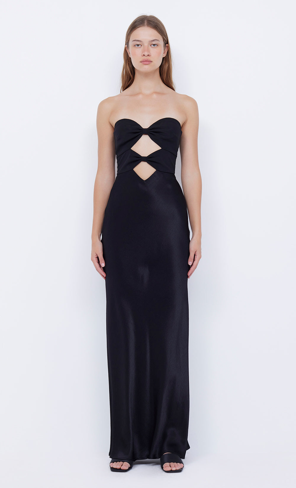 halle strapless dress - black