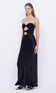 Halle Strapless Twist Cutout Maxi Dress in Black by Bec + Bridge Best Seller