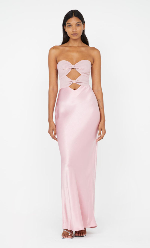 Halle Strapless Dress in Dusty Pink by Bec + Bridge