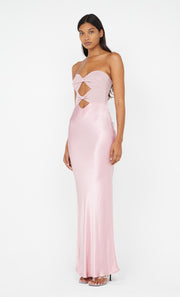 Halle Strapless Dress in Dusty Pink by Bec Bridge