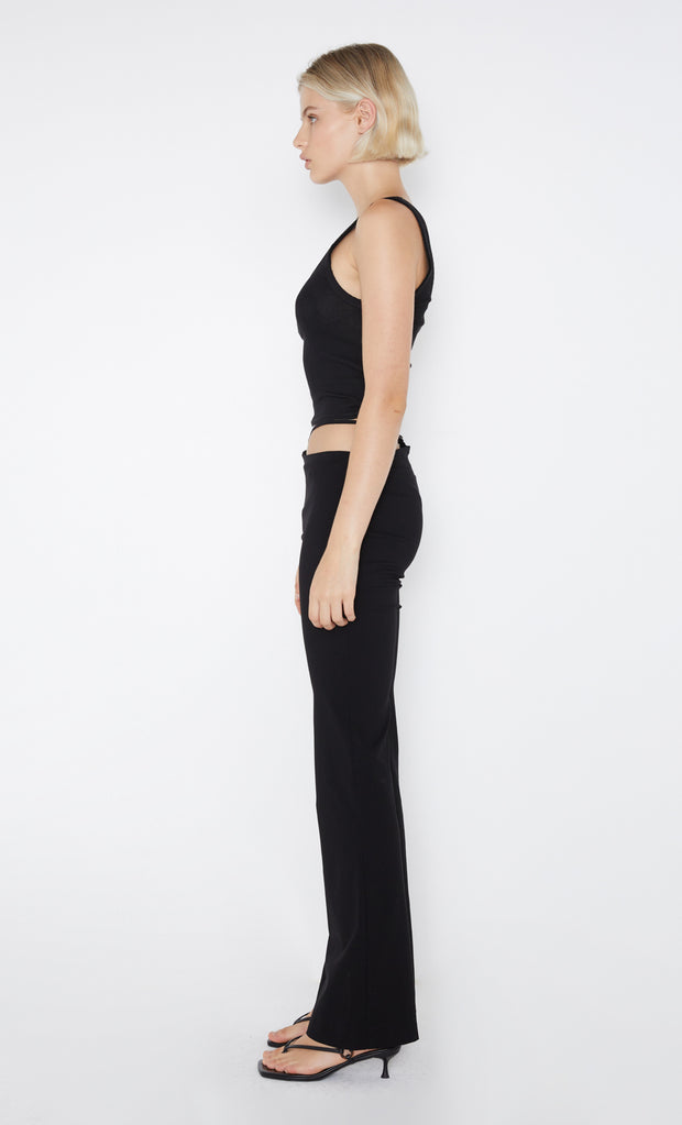 Harmony Asym Cutout Black Low Rise Pant by Bec + Bridge