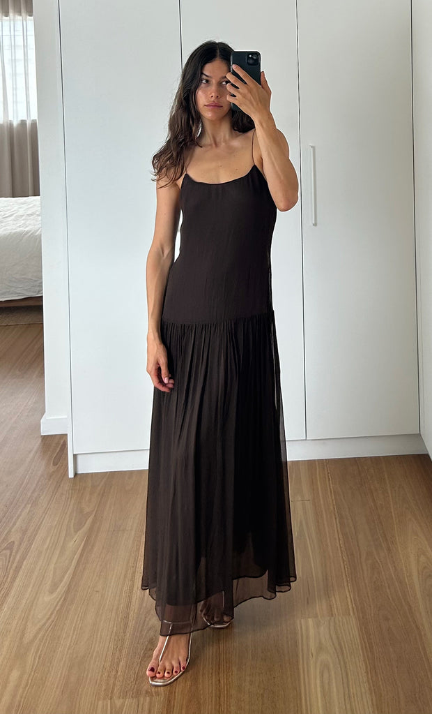 INKA MAXI DRESS - CHOCOLATE