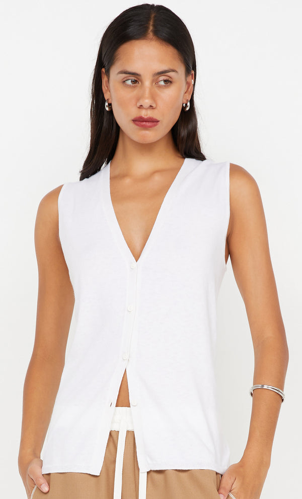 ILUKA BUTTONED VEST - WHITE