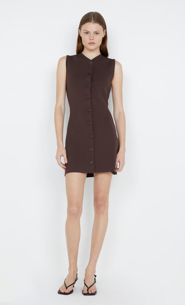 Ilora Knit Mini Dress in choc brown by Bec + Bridge