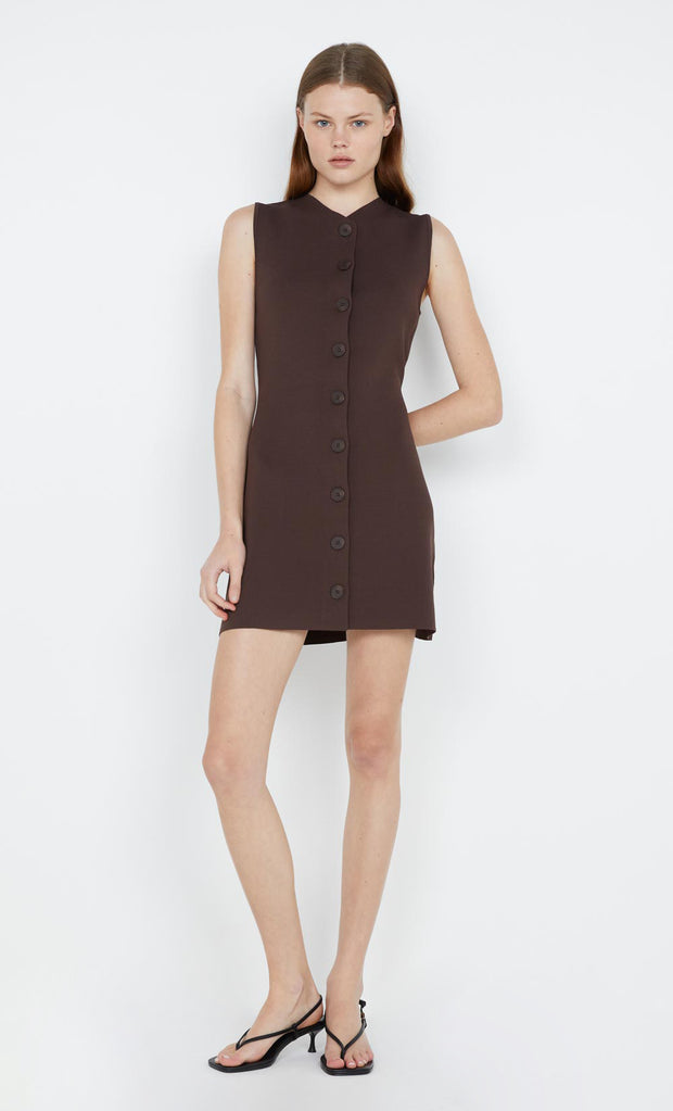 Ilora Knit Mini Dress in choc brown by Bec + Bridge