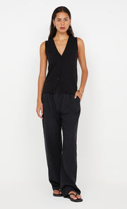 ILUKA BUTTONED VEST - BLACK