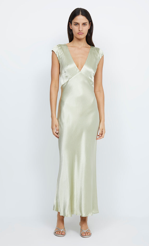 INDI V MAXI DRESS - HONEYDEW