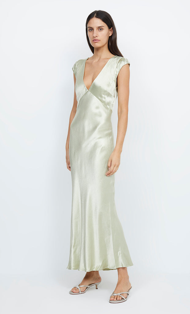 INDI V MAXI DRESS - HONEYDEW