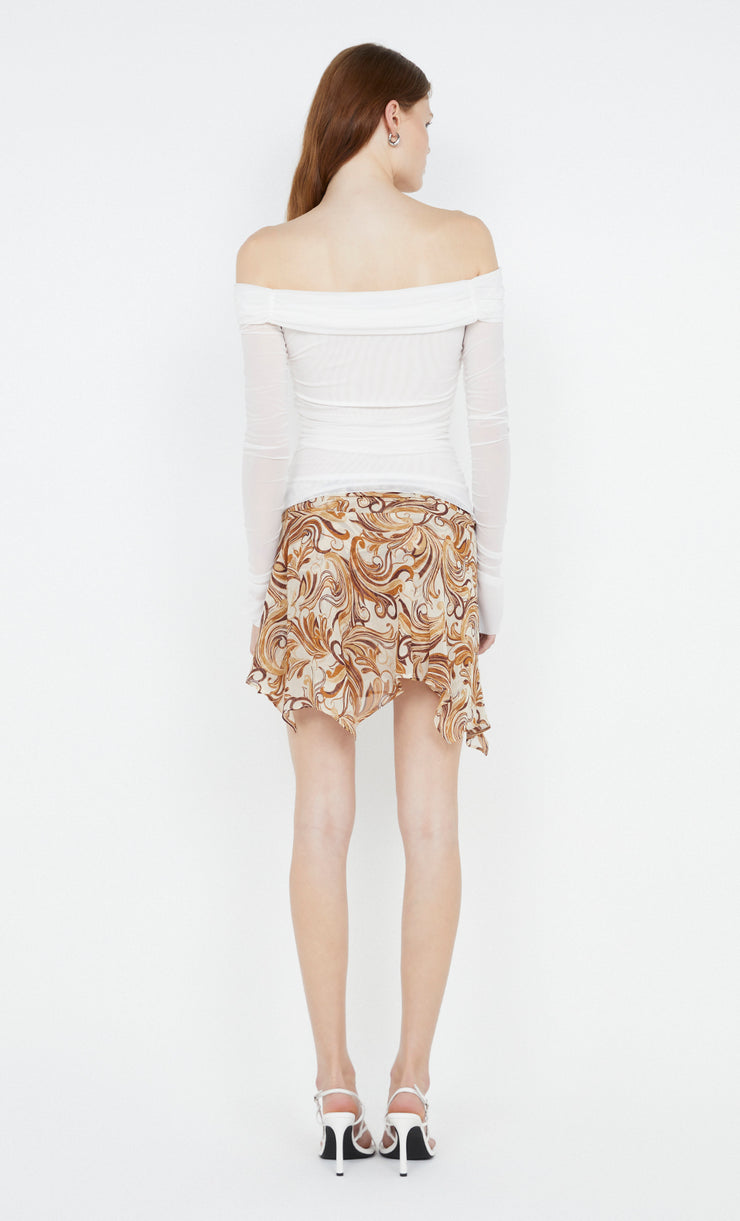 JOCELYN ASYM SKIRT - CREAM SWIRL