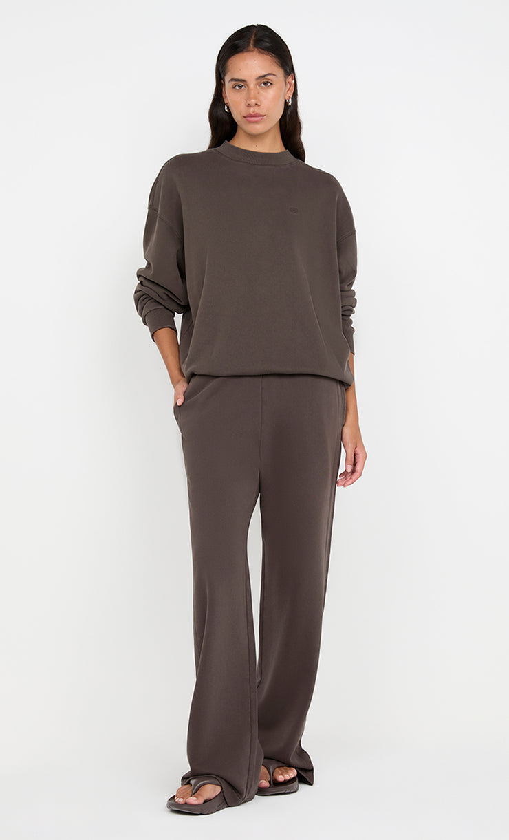 JORJA CREW JUMPER - DARK CHOCOLATE