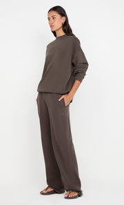 JORJA CREW JUMPER - DARK CHOCOLATE