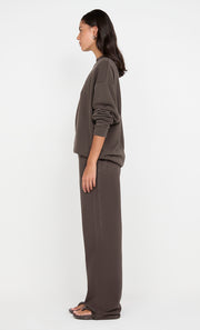 JORJA CREW JUMPER - DARK CHOCOLATE