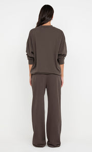 JORJA CREW JUMPER - DARK CHOCOLATE