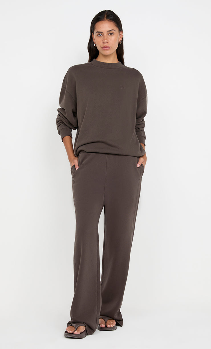 JORJA CREW JUMPER - DARK CHOCOLATE