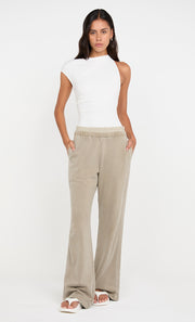 JORJA DOUBLE WAISTBAND PANT - TAUPE