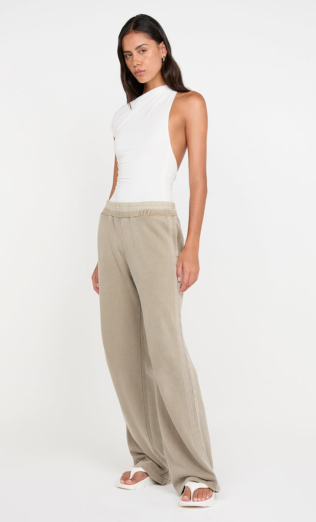 JORJA DOUBLE WAISTBAND PANT - TAUPEE