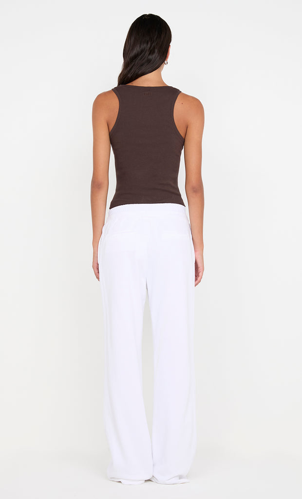 JORJA DOUBLE WAISTBAND PANT - WHITE