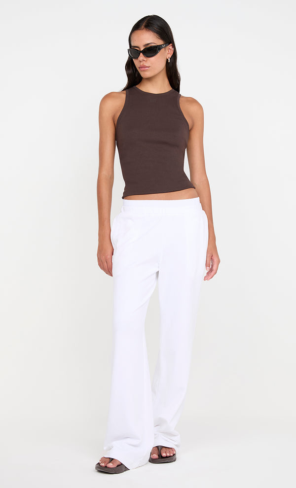 JORJA DOUBLE WAISTBAND PANT - WHITE