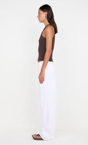 JORJA DOUBLE WAISTBAND PANT - WHITE