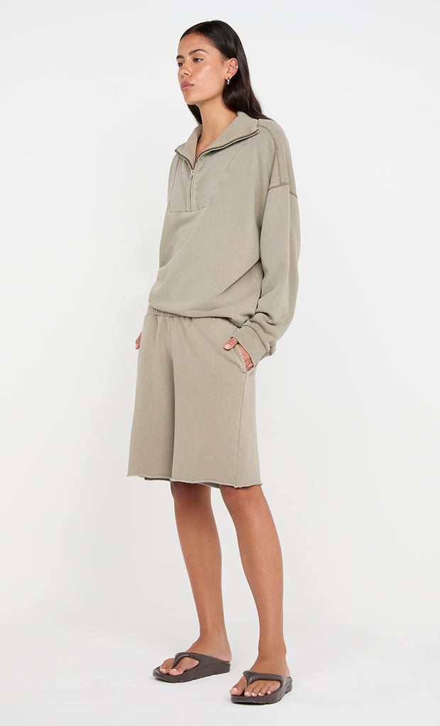 JORJA ZIP UP JUMPER - TAUPE