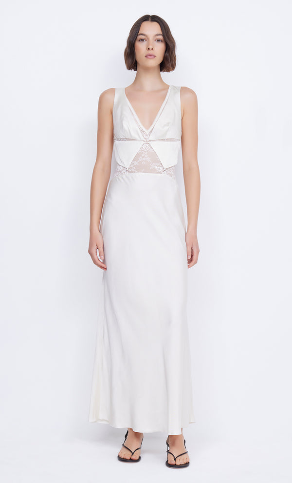 Juliette V Neck Maxi Dress in Ivory by Bec + Bridge