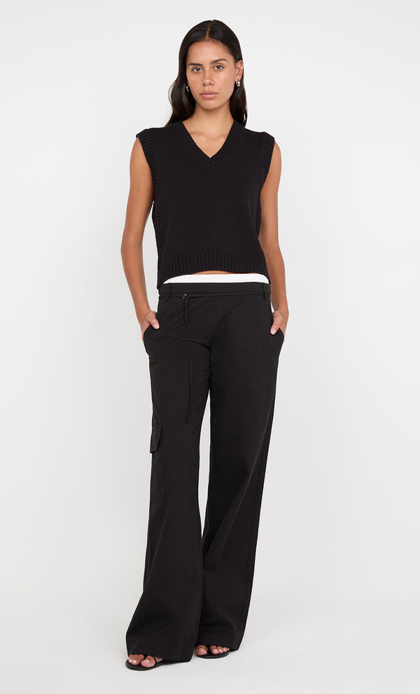 Kamilah V Neck Knitted Tank in Black by Bec + Bridge