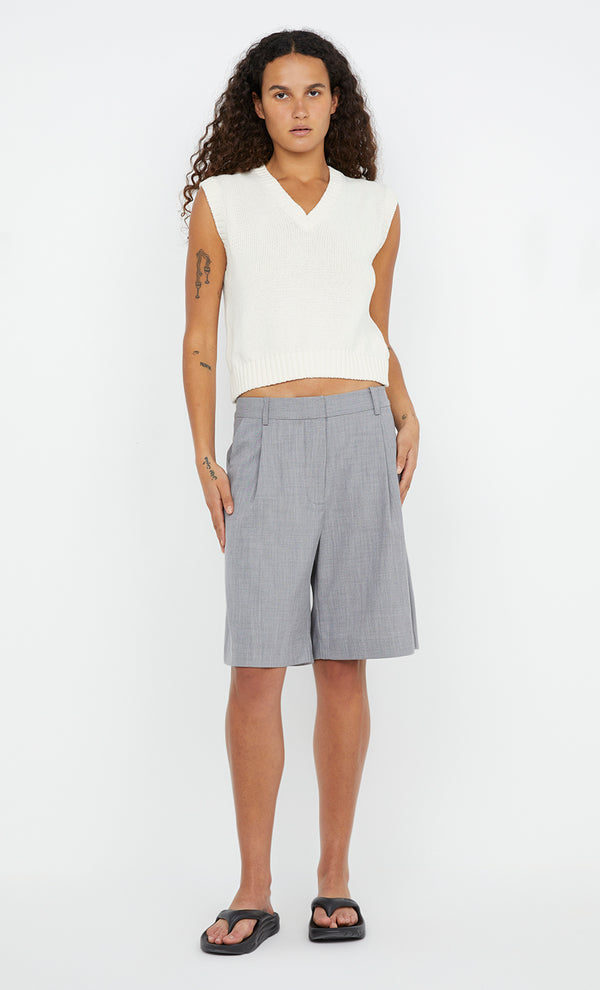 Kamilah V Neck Knitted Vest in White by Bec + Bridge