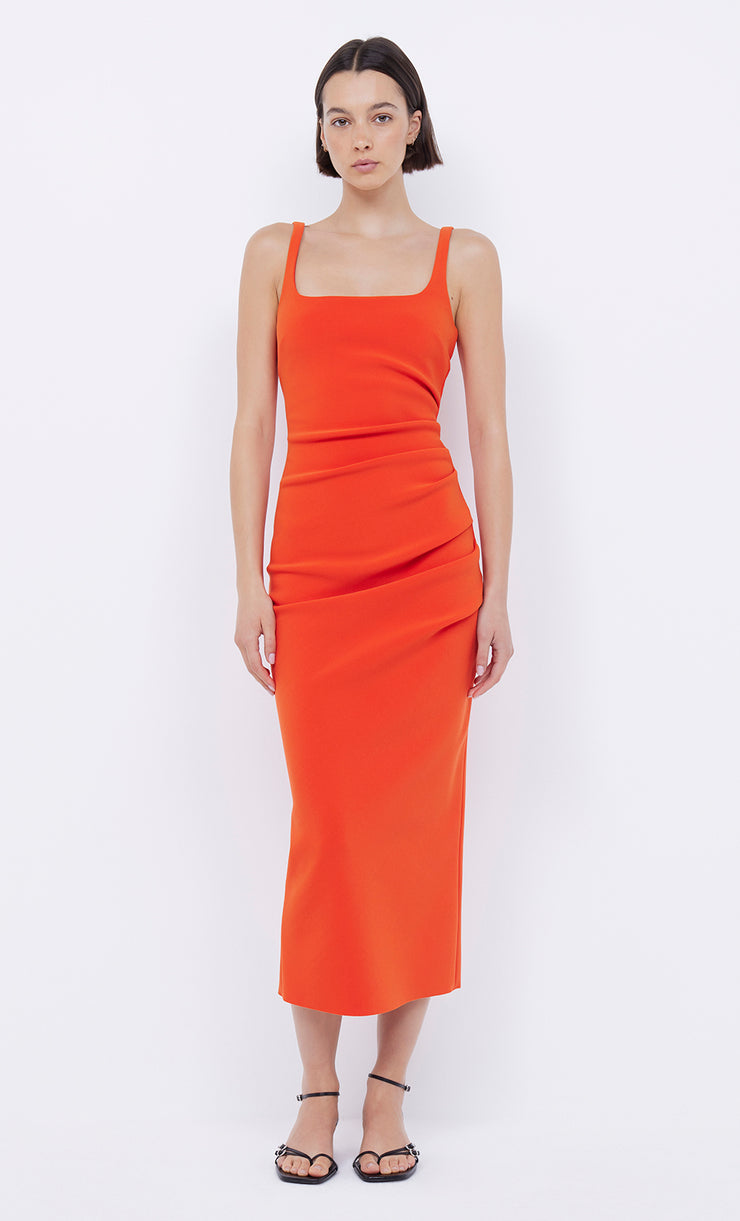 Karina Tuck Midi Dress in fire red by Bec + Bridge