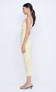 Karina Tuck Midi Dress in Butter Yellow by Bec + Bridge