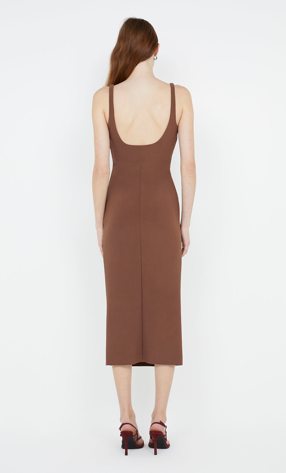 Karina Tuck Midi Dress in Chocolate BEC BRIDGE BEC BRIDGE US