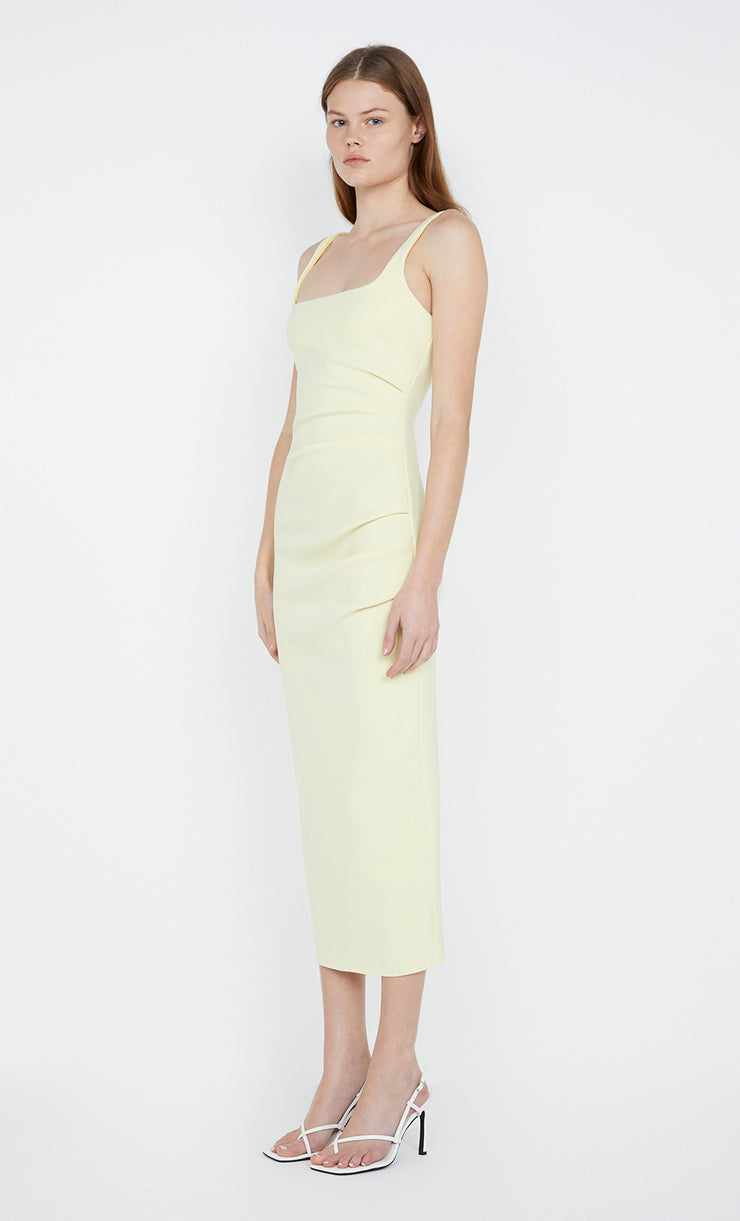 Karina Tuck Midi Dress in Lemon by Bec + Bridge