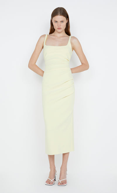 Karina Tuck Midi Dress in Lemon by Bec + Bridge