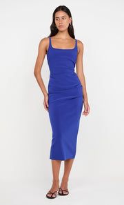 KARINA TUCK MIDI DRESS - SAPPHIRE