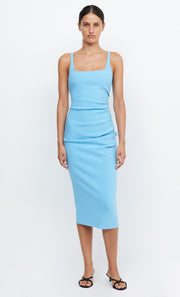 Karina Tuck Midi Dress in Topaz Blue by Bec + Bridge